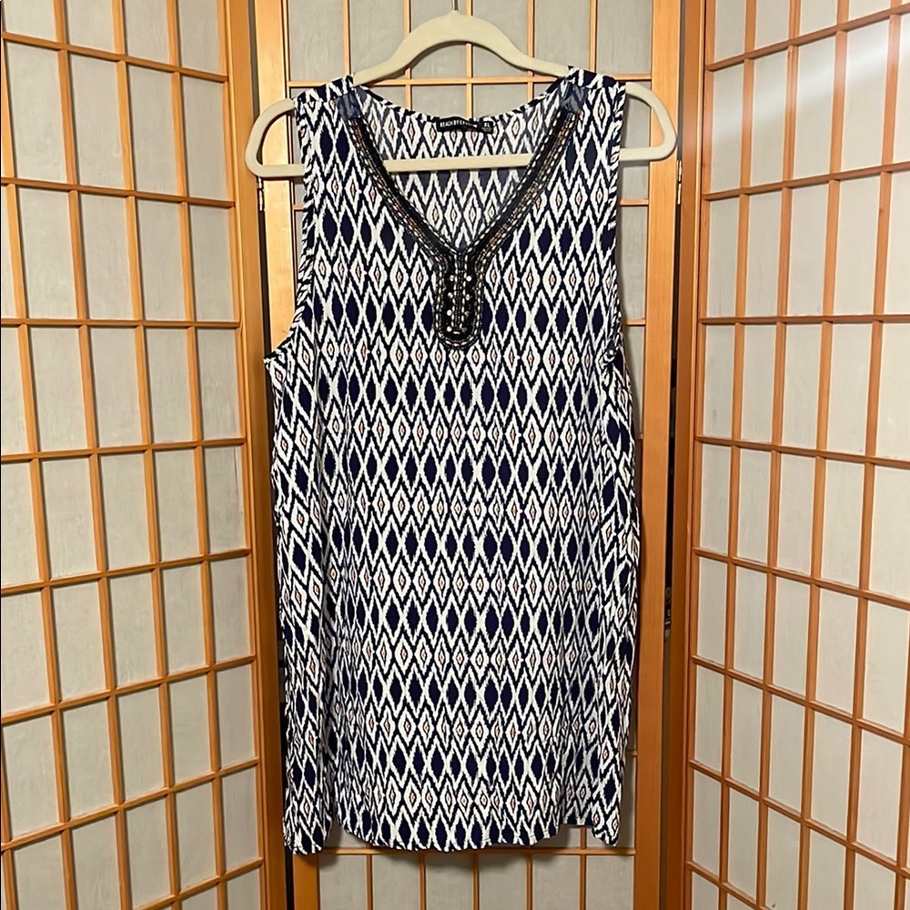 Beach By Exist Geometric Sleeveless Print Coverup Size XL